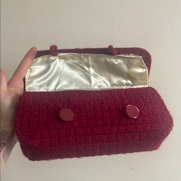 Vintage handmade Elegant Red Clutch Bag - Picture 8 of 12